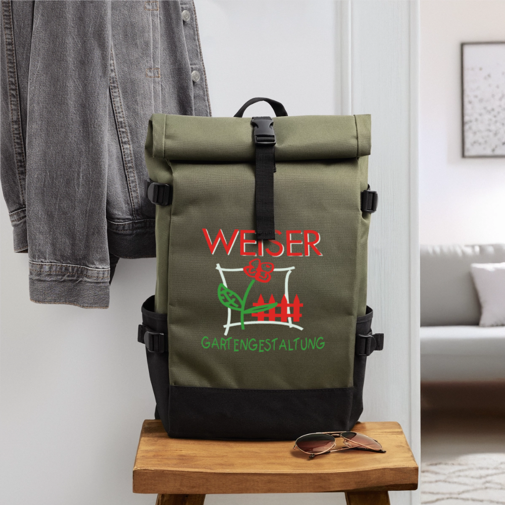 Rolltop Rucksack WEISER - Olive/Schwarz