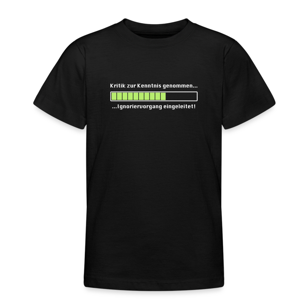 Teenager T-Shirt Kritik - Schwarz