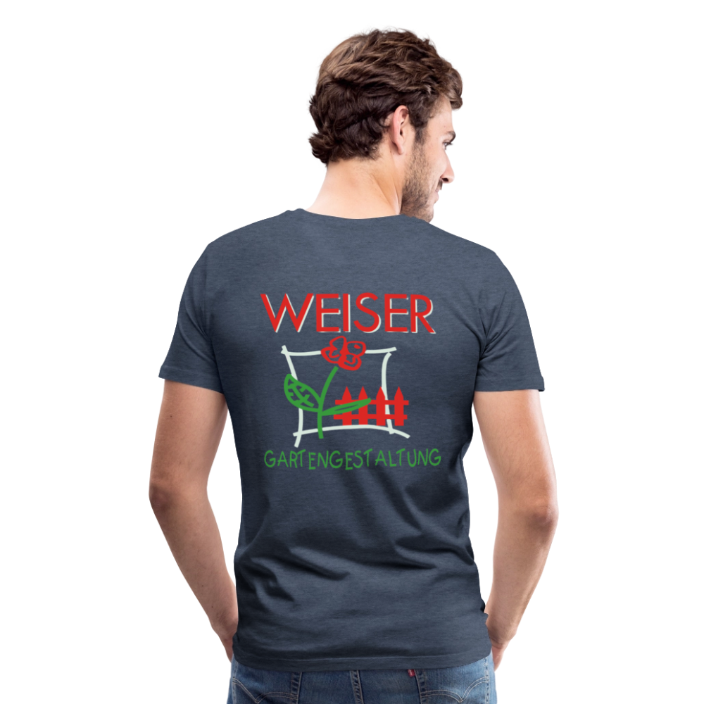 Männer Premium T-Shirt WEISER - Blau meliert