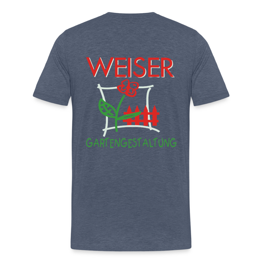 Männer Premium T-Shirt WEISER - Blau meliert