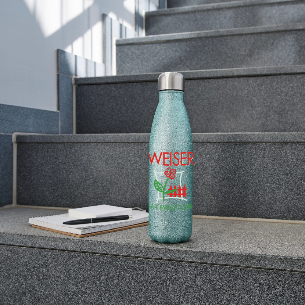 WEISER Glitzer Edelstahl Thermosflasche - Blau Glitzer