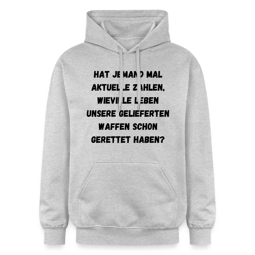 Hoodie Waffenlieferungen - Hellgrau meliert