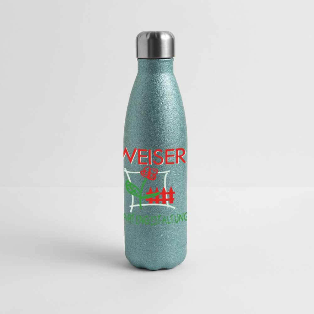 WEISER Glitzer Edelstahl Thermosflasche - Blau Glitzer