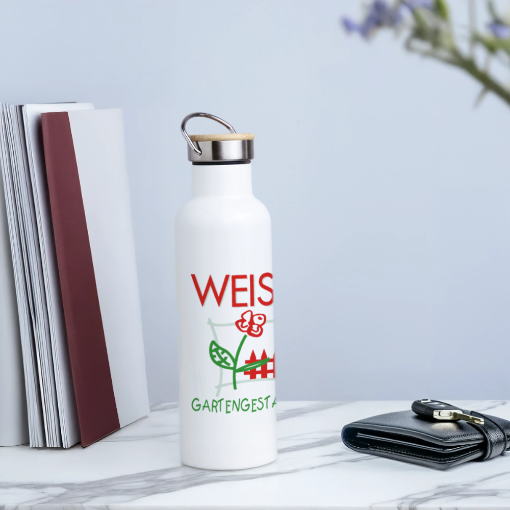 Thermosflasche mit Bambusdeckel WEISER - Weiß