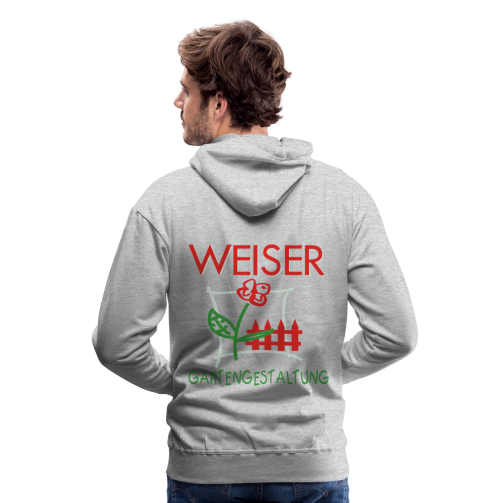 Männer Premium Hoodie WEISER - Grau meliert