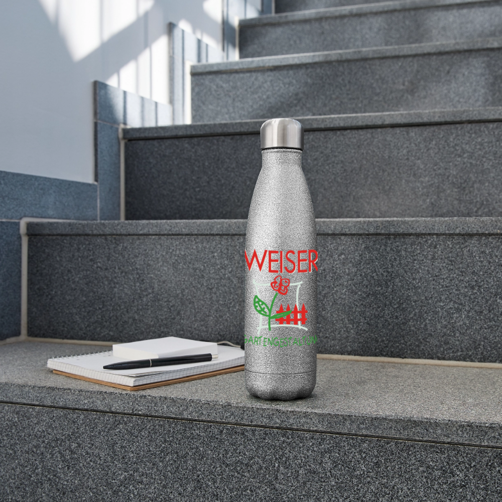 WEISER Glitzer Edelstahl Thermosflasche - Sliber Glitzer