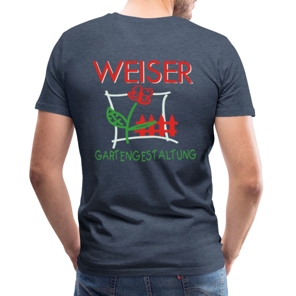 Männer Premium T-Shirt WEISER - Blau meliert