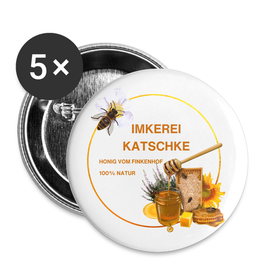 Buttons mittel 32 mm (5er Pack) Katschke Sonderanfertigung - Weiß
