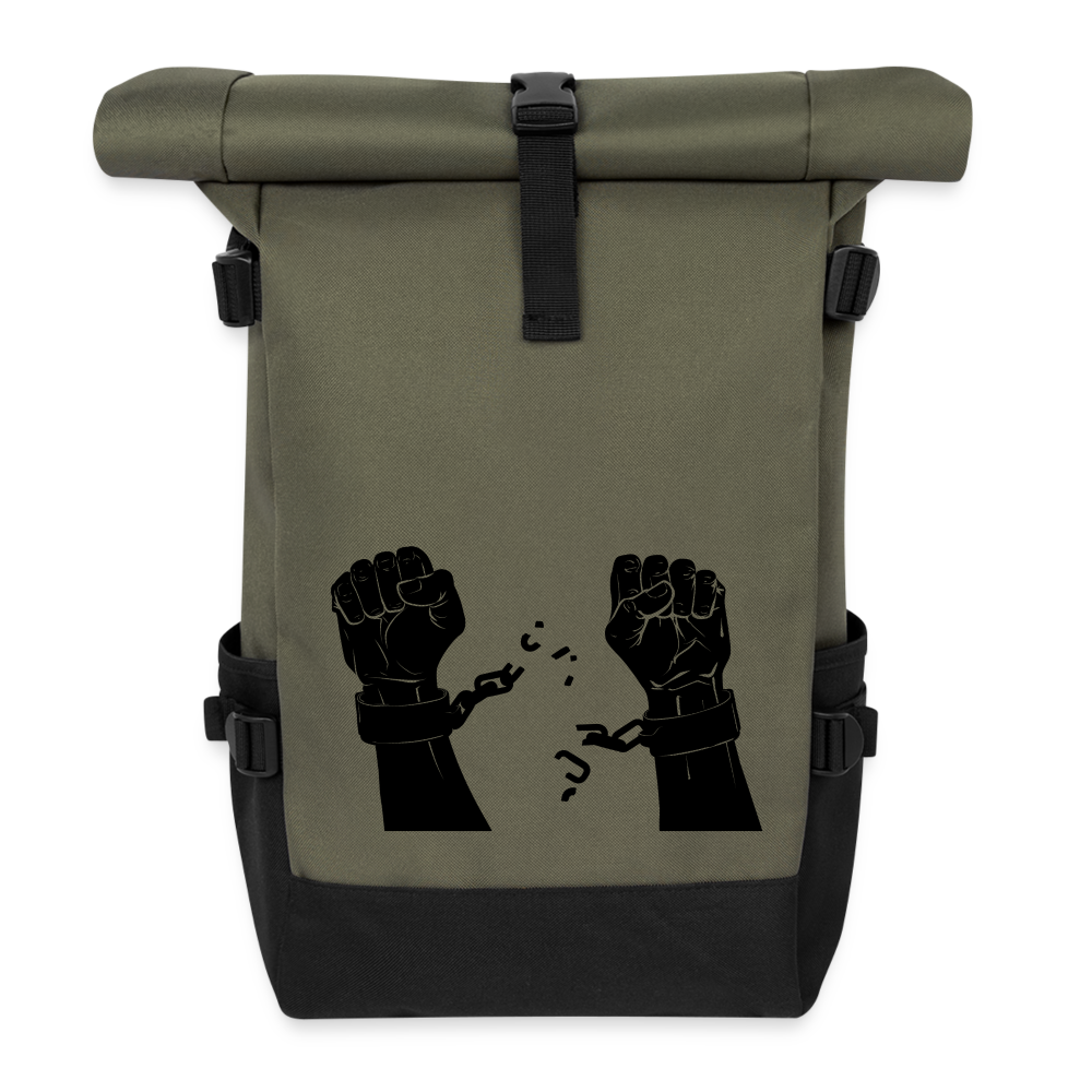 Rolltop Rucksack Freiheit - Olive/Schwarz
