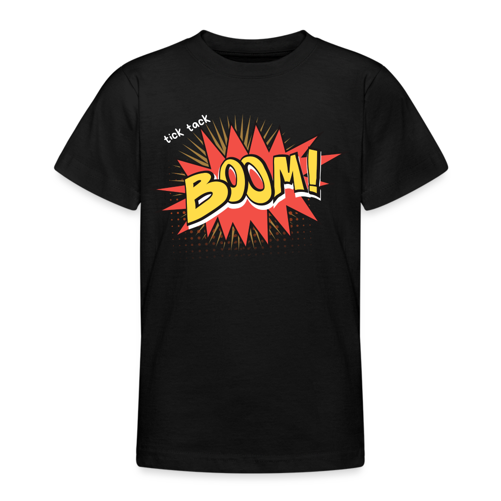 Teenager T-Shirt TICK TACK - BOOM! - Schwarz