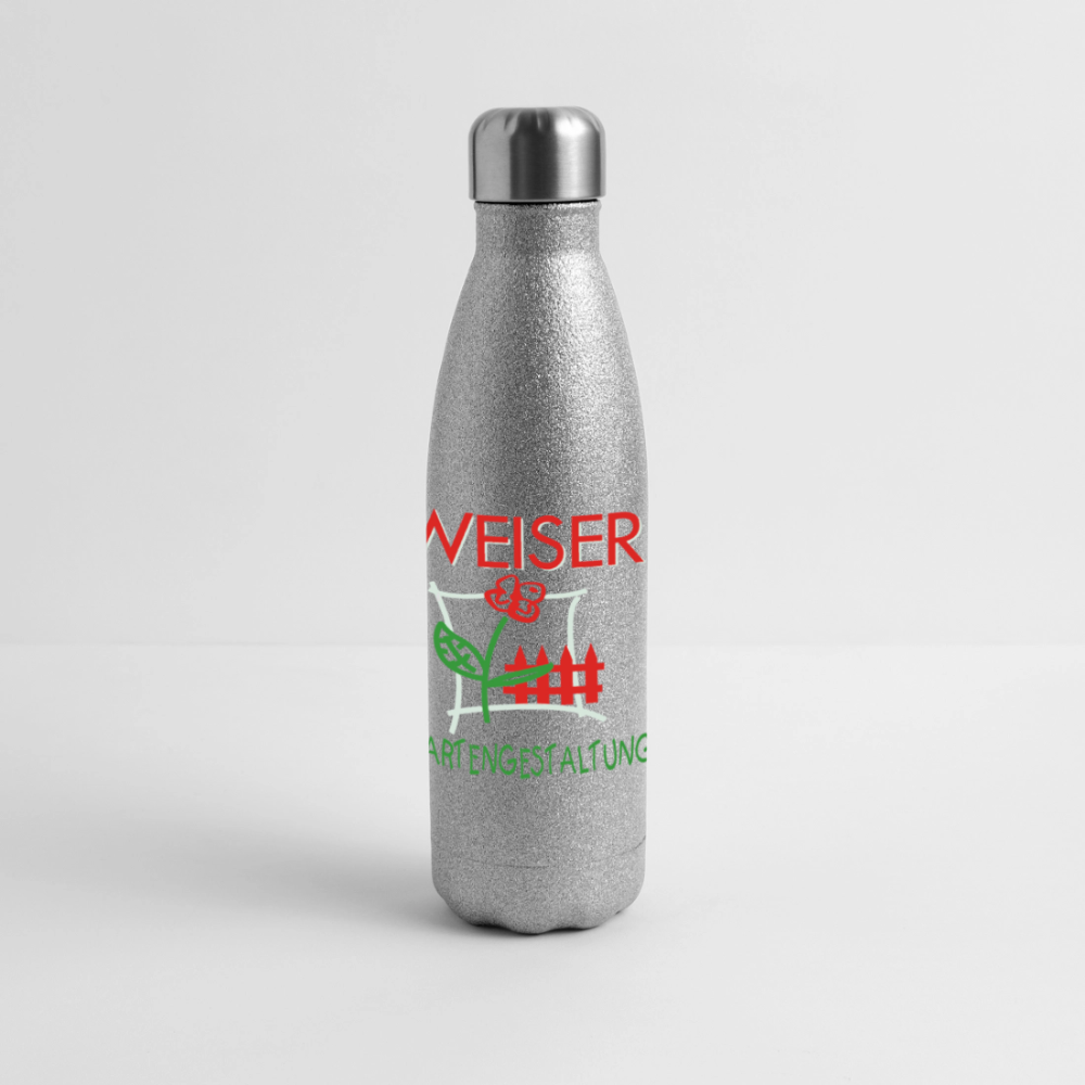 WEISER Glitzer Edelstahl Thermosflasche - Sliber Glitzer