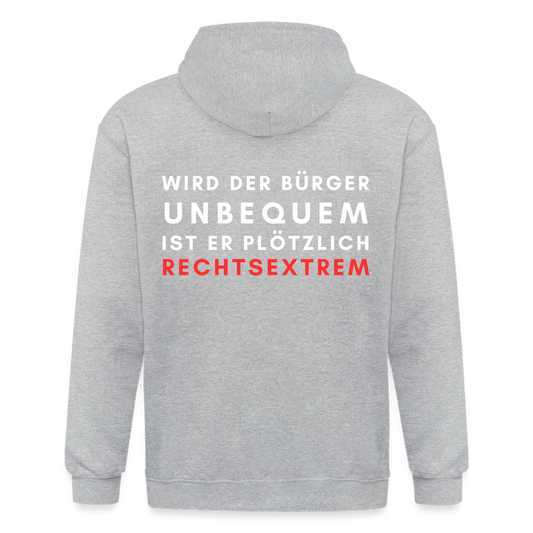 Schwere Kapuzenjacke - Wird der Bürger unbequem - Grau meliert