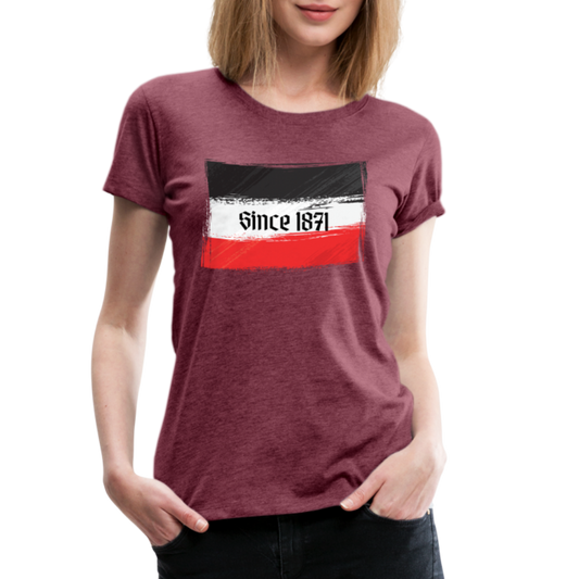 Frauen Premium T-Shirt -  Since 1871 - Bordeauxrot meliert